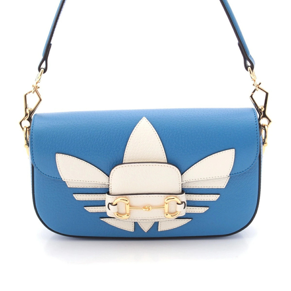 Gucci x Adidas Leather Horsebit Handbag Blue